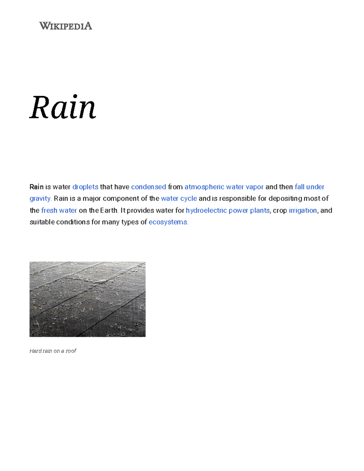 Rain and Its Impacts on Weather Patterns: An Overview - Kgf - Studocu