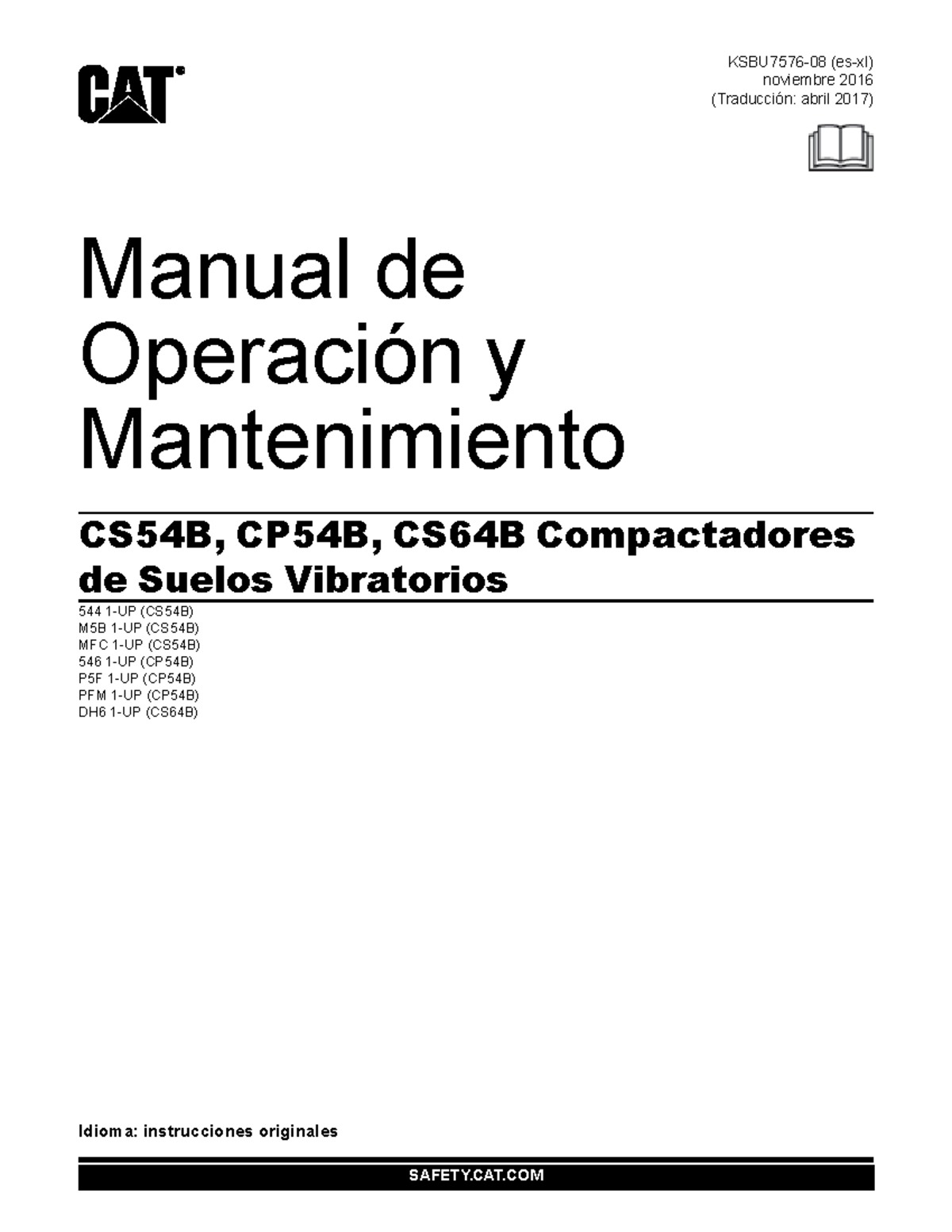 Manual de Operación y Mantenimiento de Compactadores CS54B, M5B y MFC - Document Preview