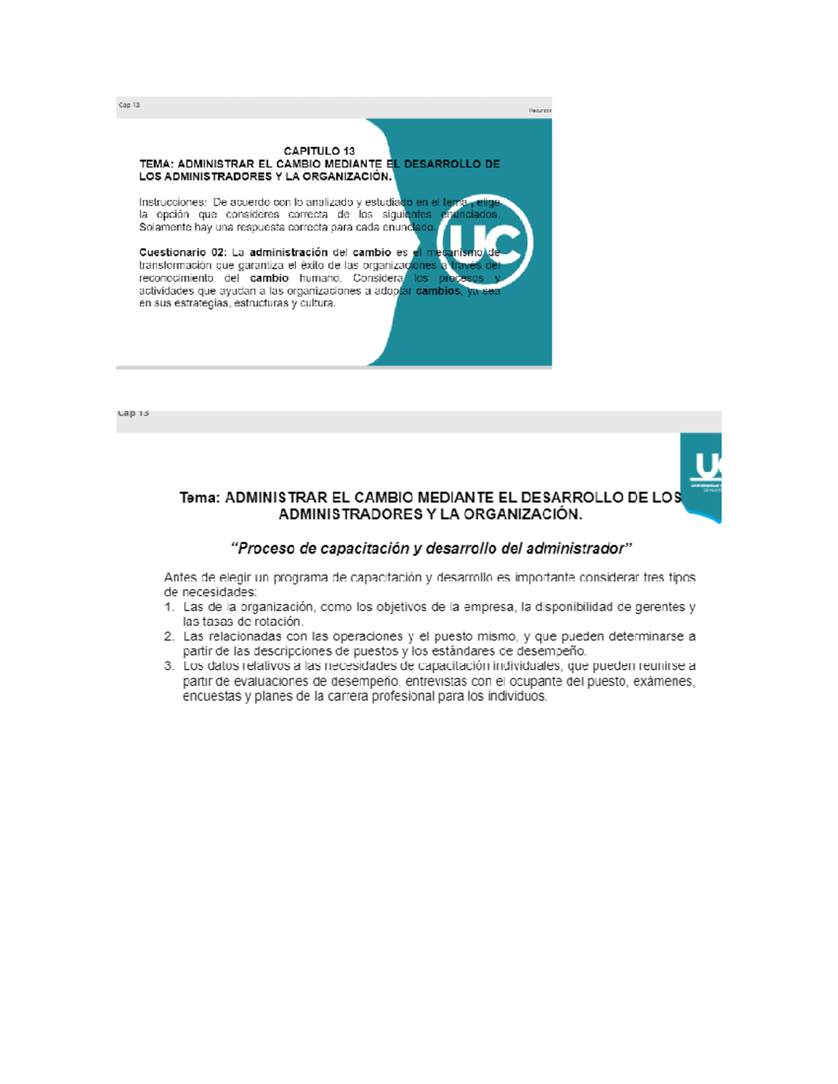 Capítulo 13: Administración del Cambio y Desarrollo Organizacional ...