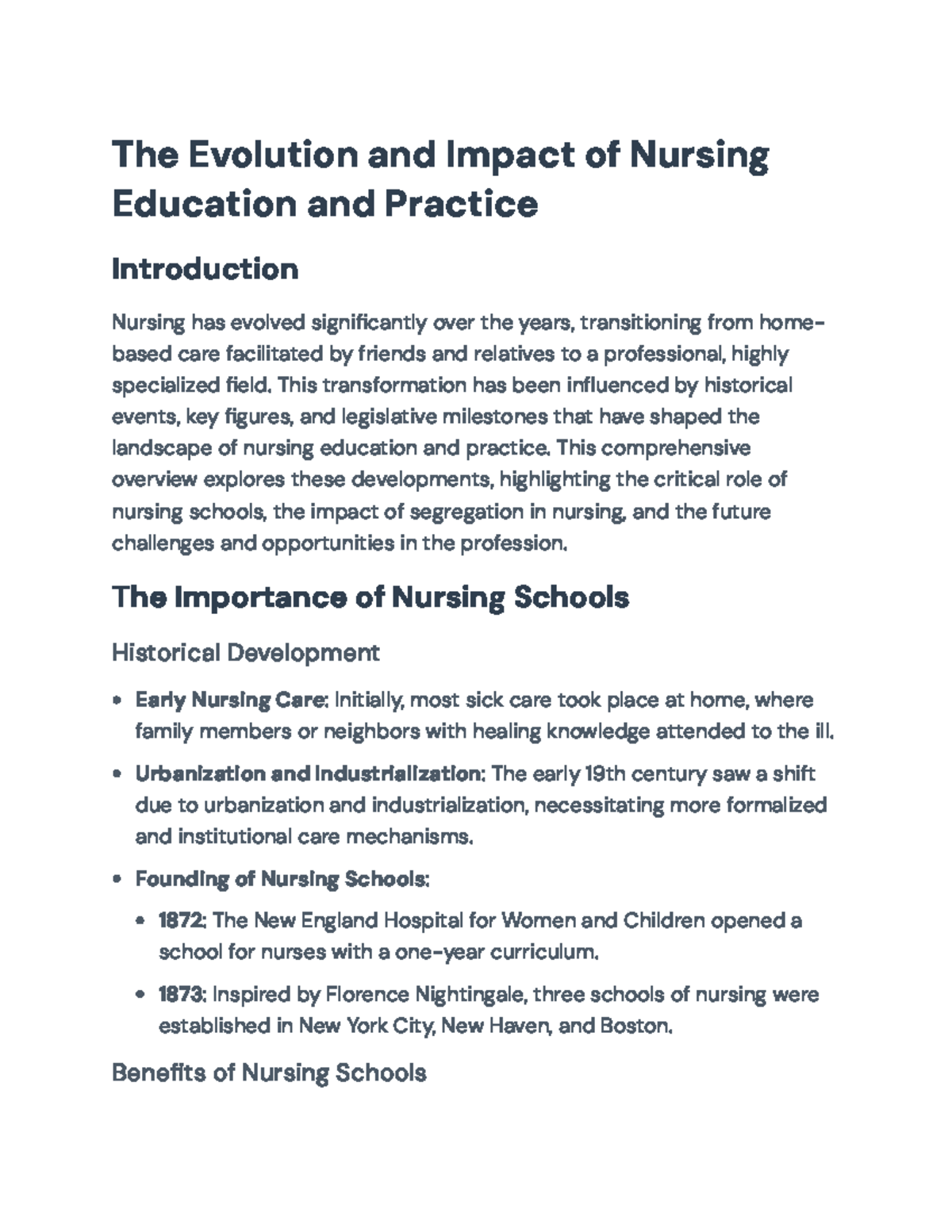 The Evolution and Impact of Nursing Education and Practice - The ...