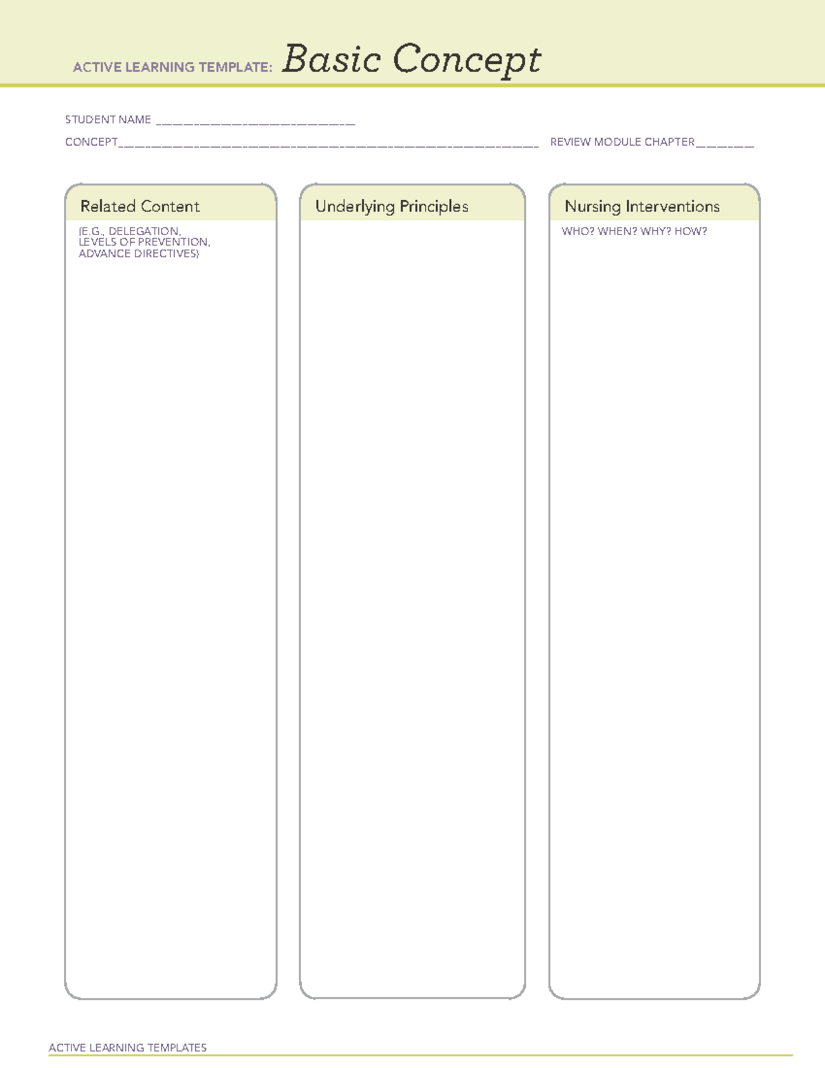 Basic concept restricted - NURS 649 - ACTIVE LEARNING TEMPLATES Basic ...