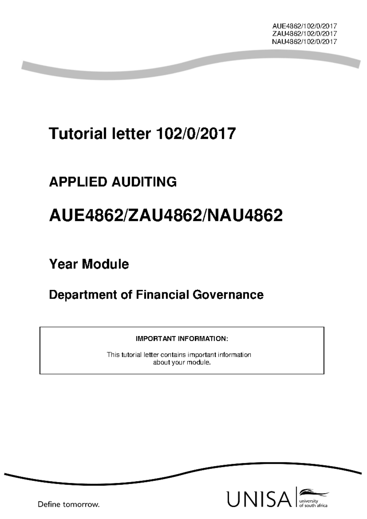 102 2017 0 b - Tutorial letter 2 - AUE4862/102/0/ ZAU4862/102/0 ...