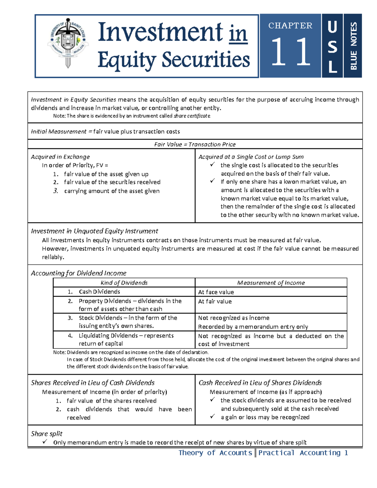 Chapter 11: Investment in Equity Securities - Practical Accounting 1 ...