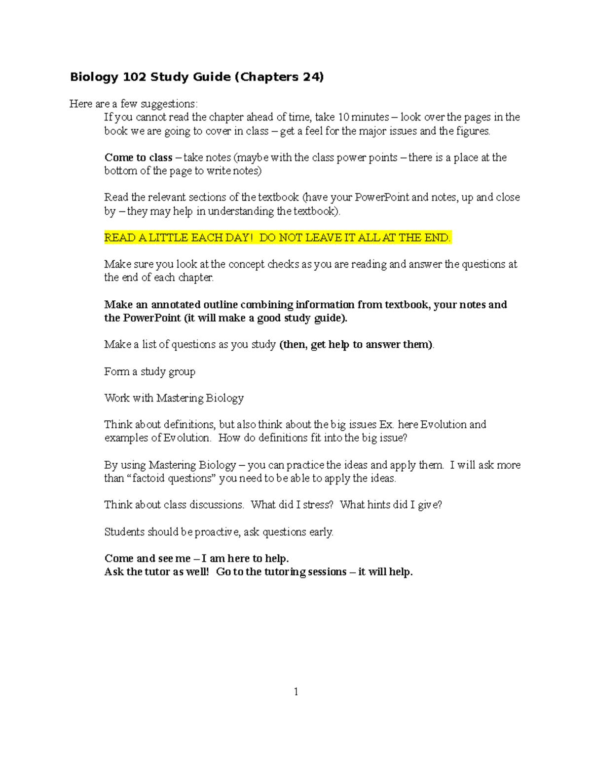 Final Exam Study Guide: Chapter 24 Insights for Gen Bio II - Studocu