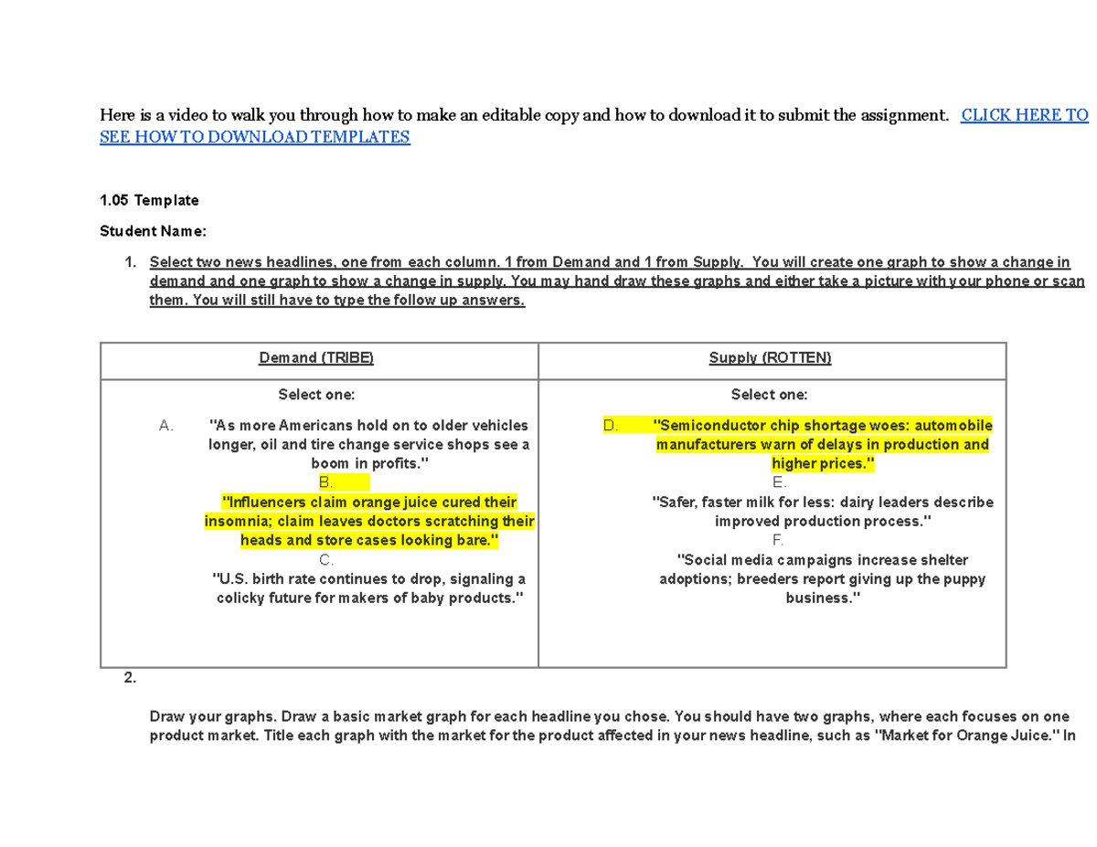 1.05 Assignment Template: Editable Copy Instructions and Graphs - Studocu