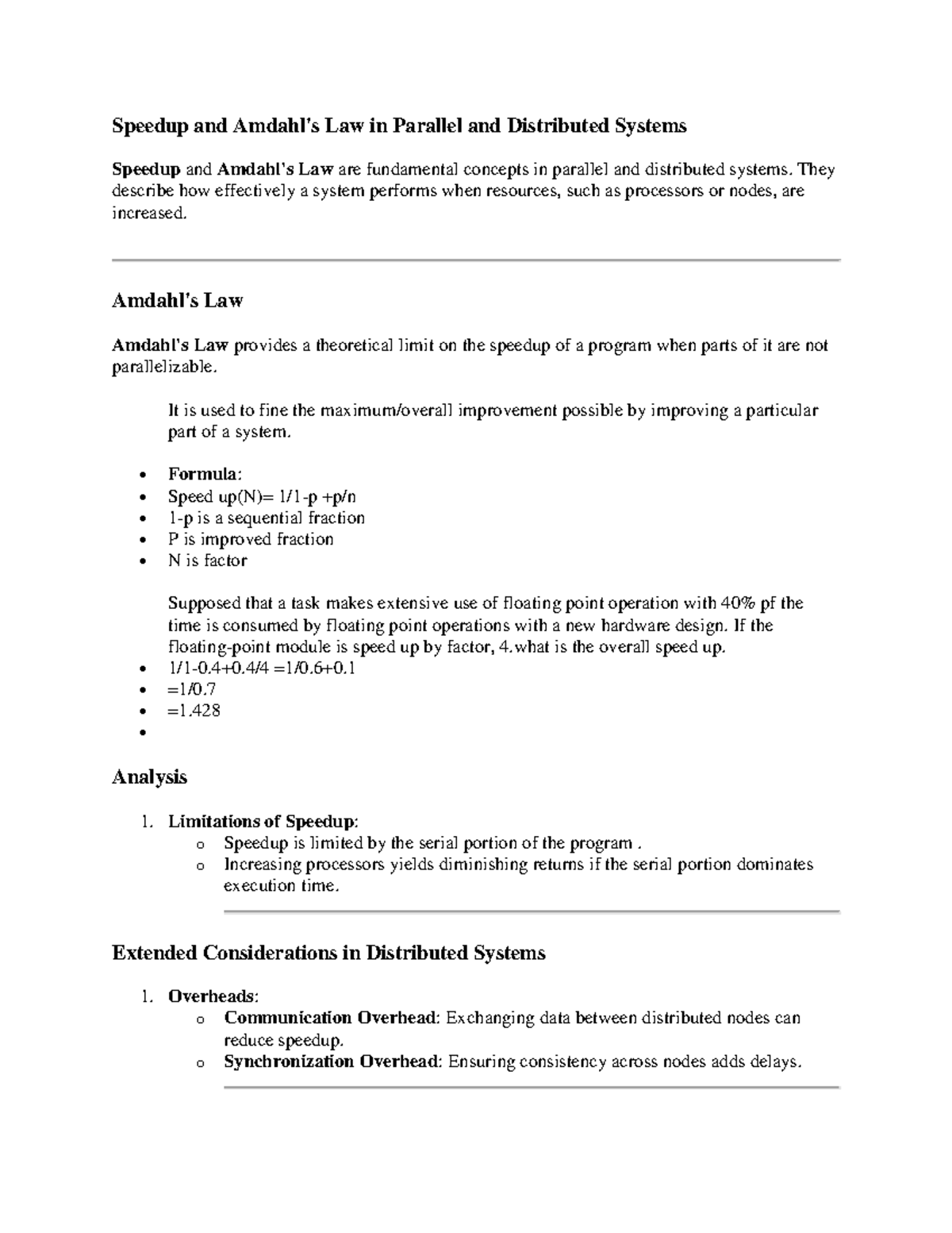 Amdahl'law - gcuf - Speedup and Amdahl's Law in Parallel and ...