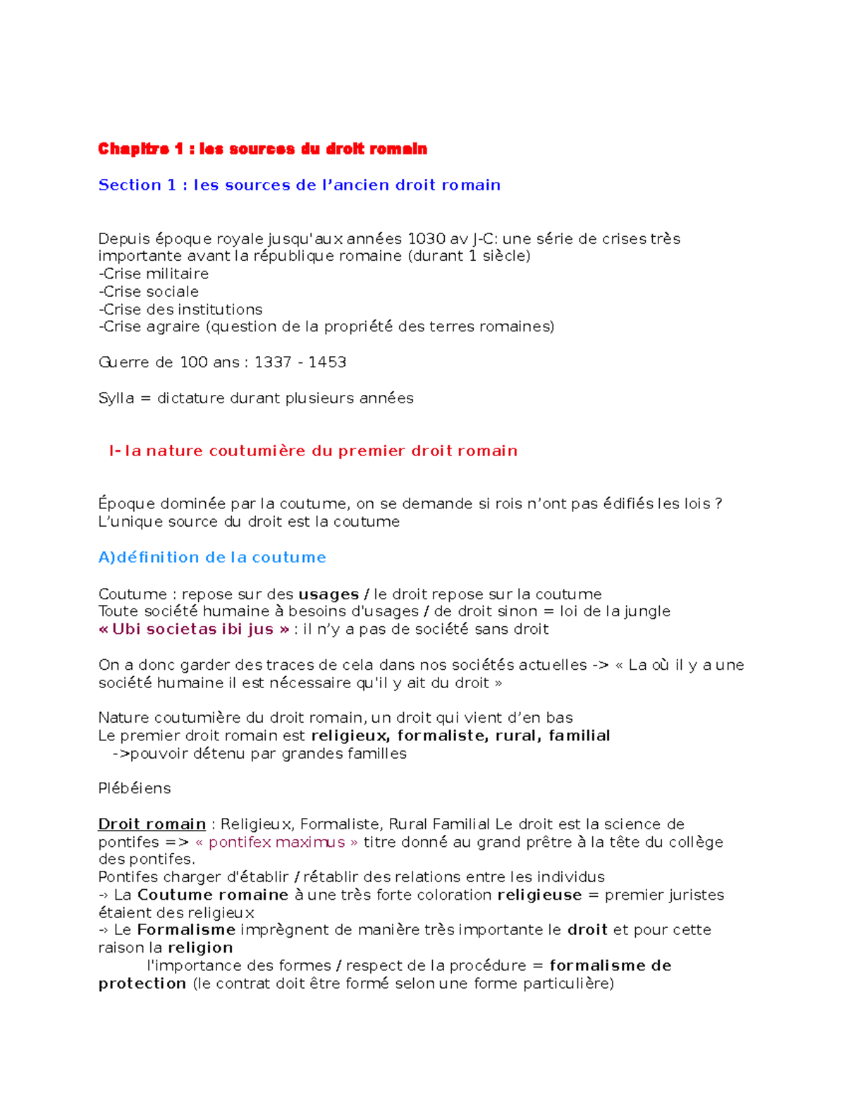 CM histoire du droit - cours L1 - Chapitre 1 : les sources du droit ...