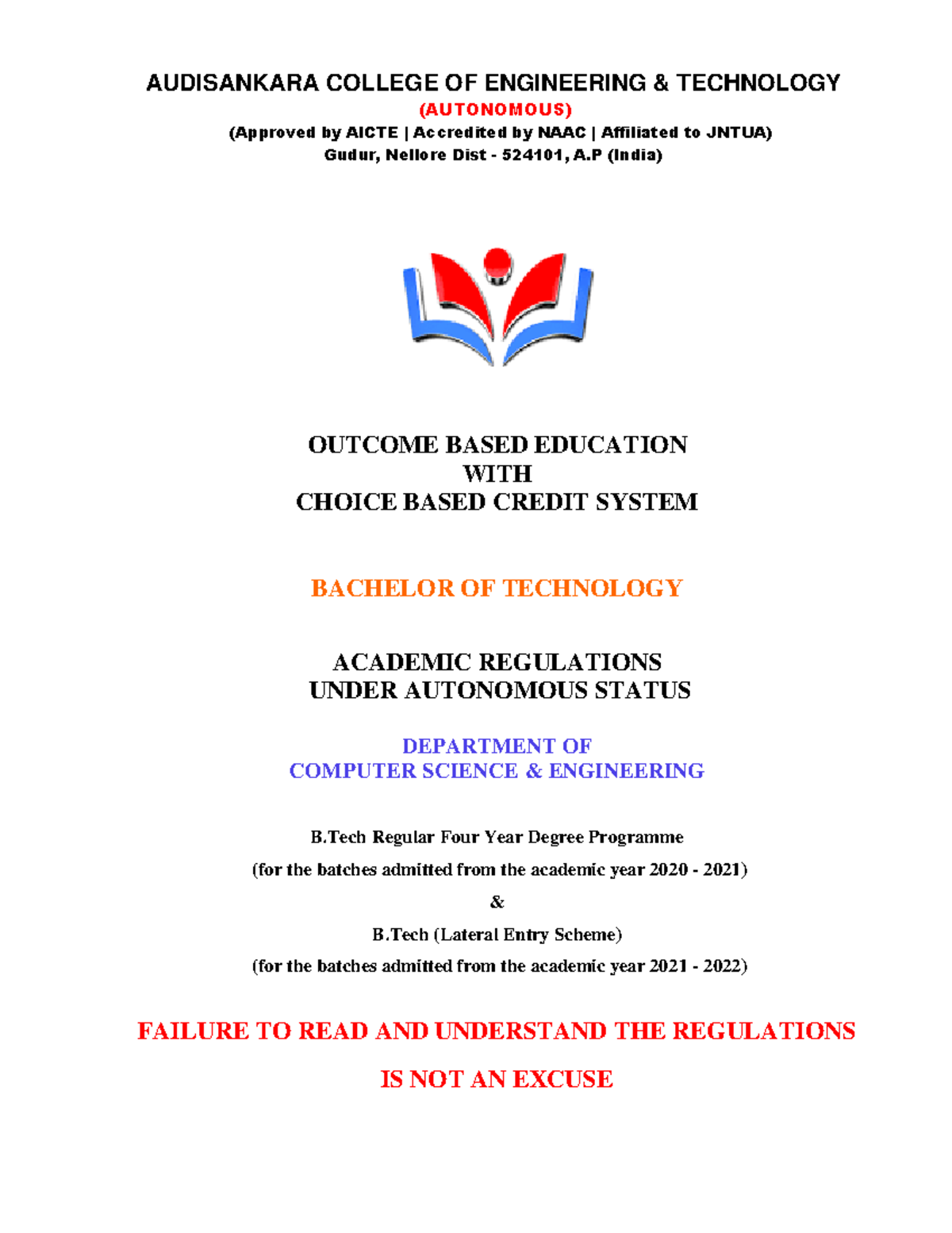 R20REG - Academic Regulations for B.Tech Programs at ASCET - Studocu
