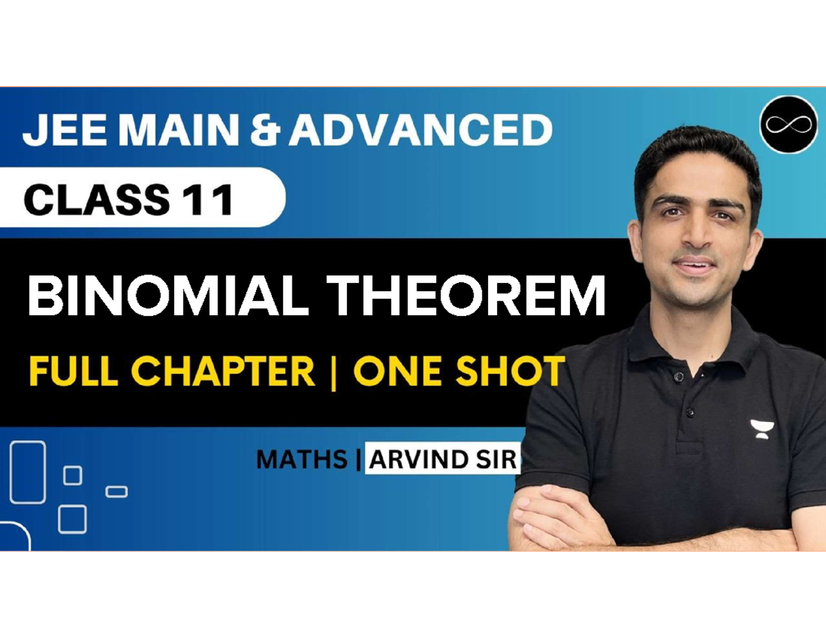 Binomial Theorem Overview and Applications (MATH101) - Studocu