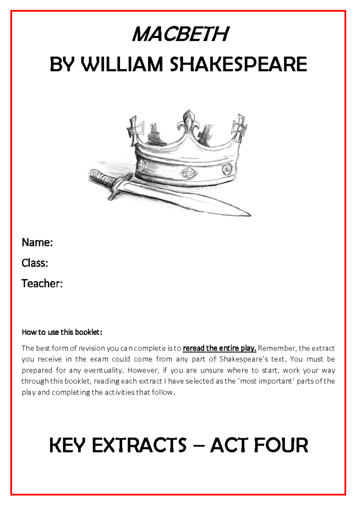 PDF Key Extracts - Macbeth Act 4 Revision Notes - Studocu
