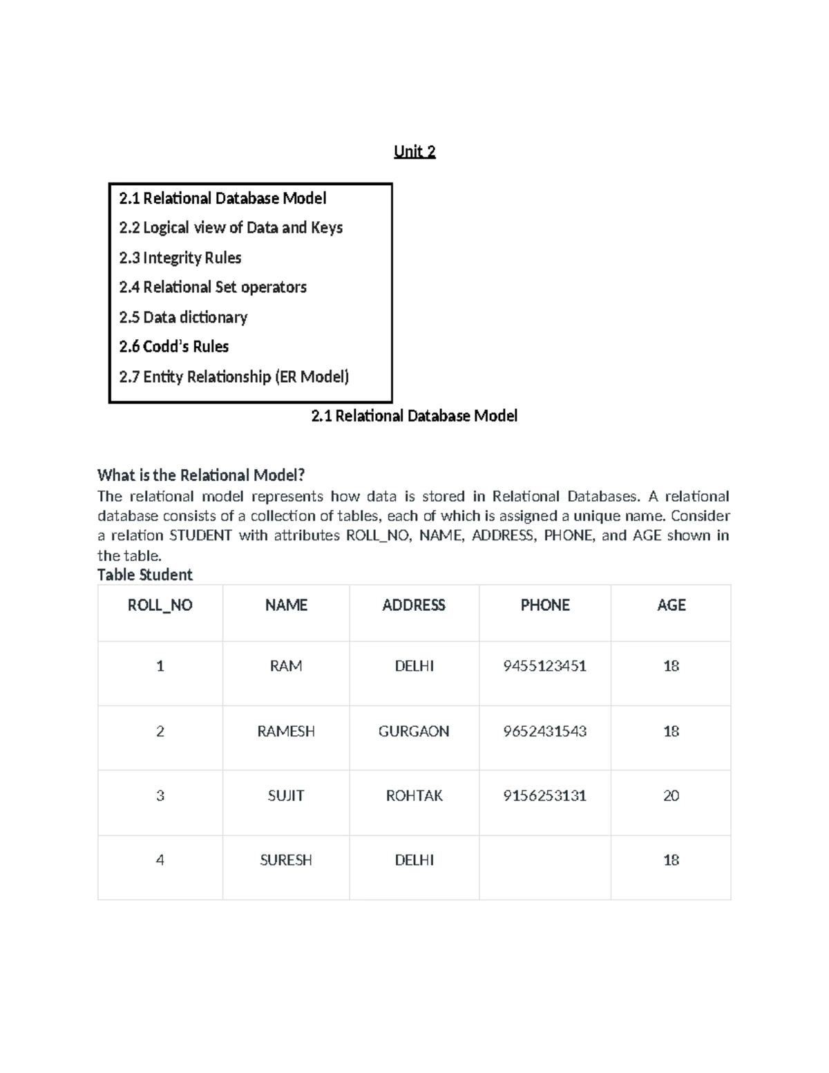 Unit III DBMS: SQL Statements & Normalization Techniques - Studocu
