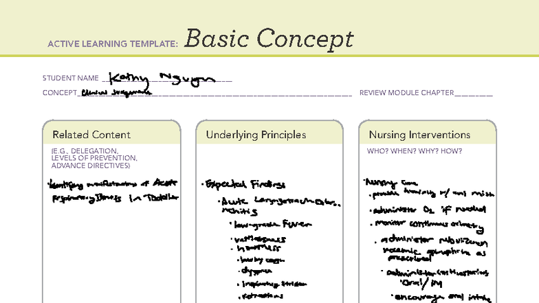 ACTIVE LEARNING TEMPLATE: Basic Concepts in Nursing Review Module - Studocu
