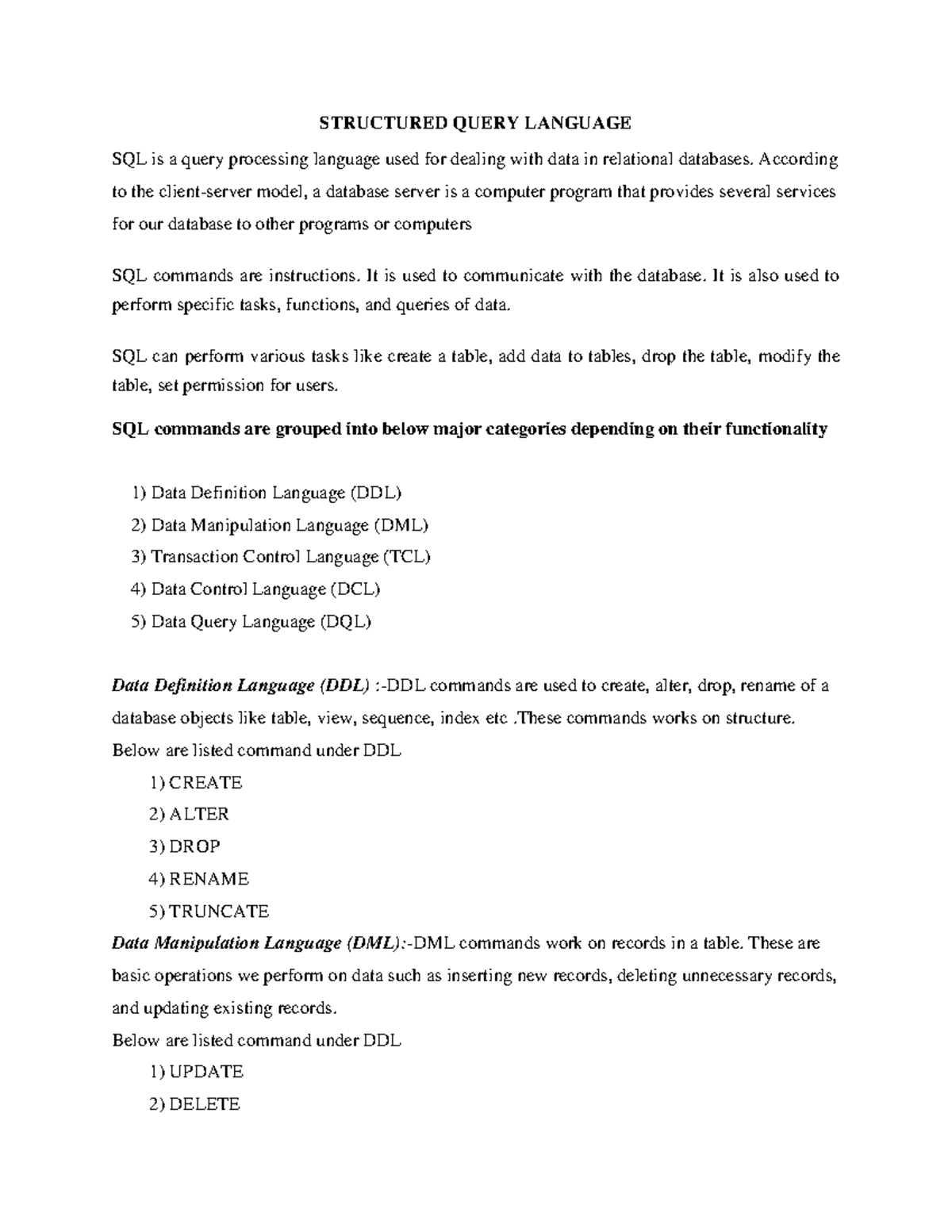 Lec 2 & 3: Understanding Structured Query Language (SQL) Essentials ...