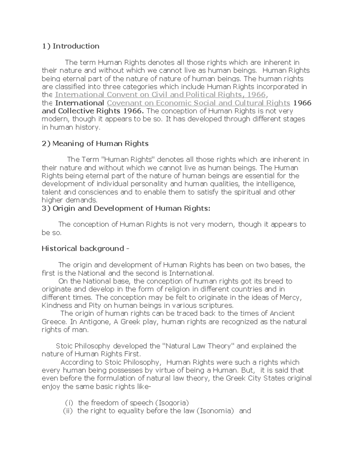 Human Rights Overview and Analysis - KSLU Course 402 - Studocu