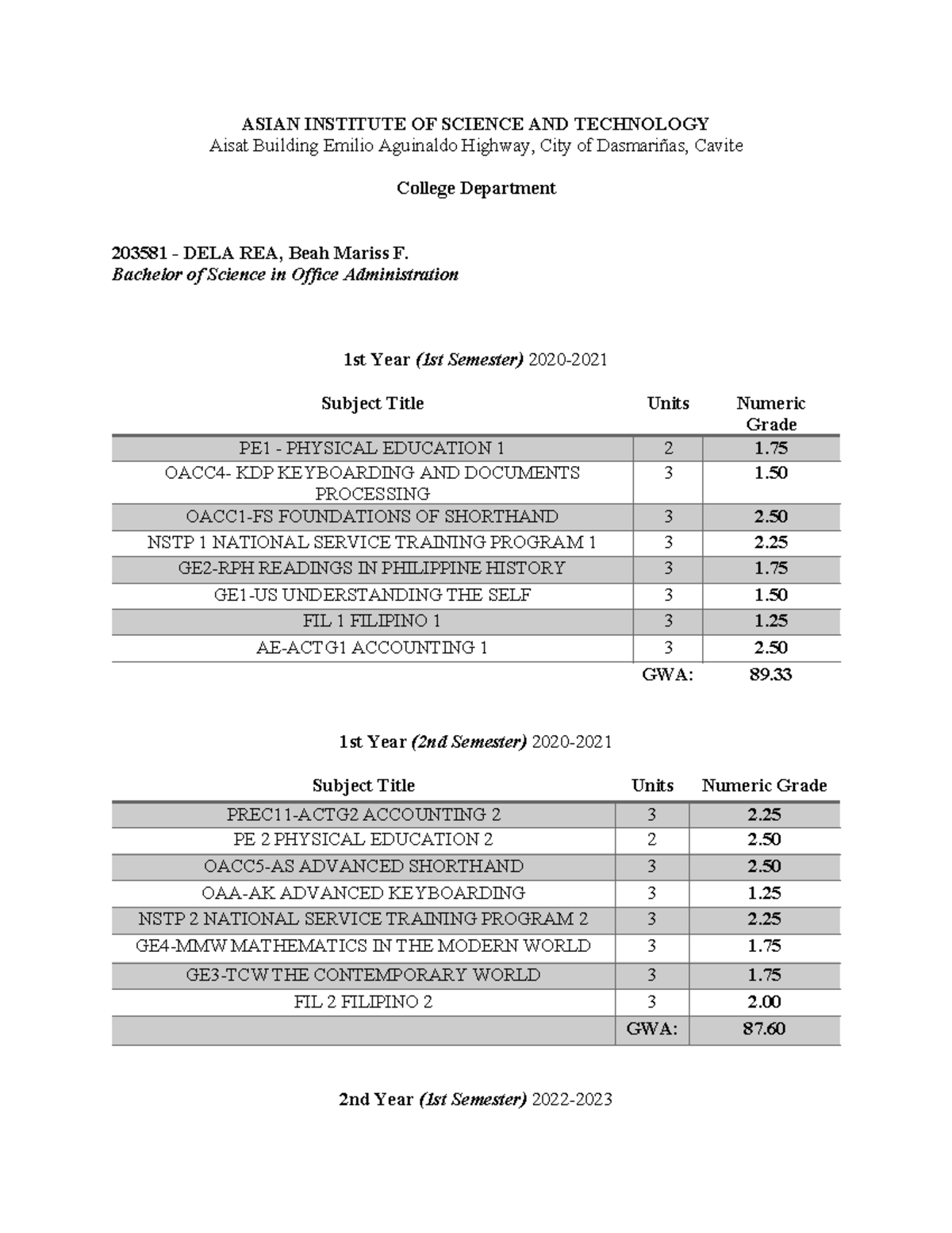 CA 203581 - Comprehensive Academic Notes for Office Admin Students ...