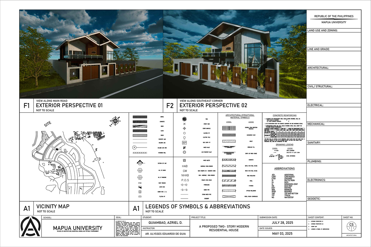 BTECH#3 Final Plate: Proposed Two-Story Residential House Design - Studocu