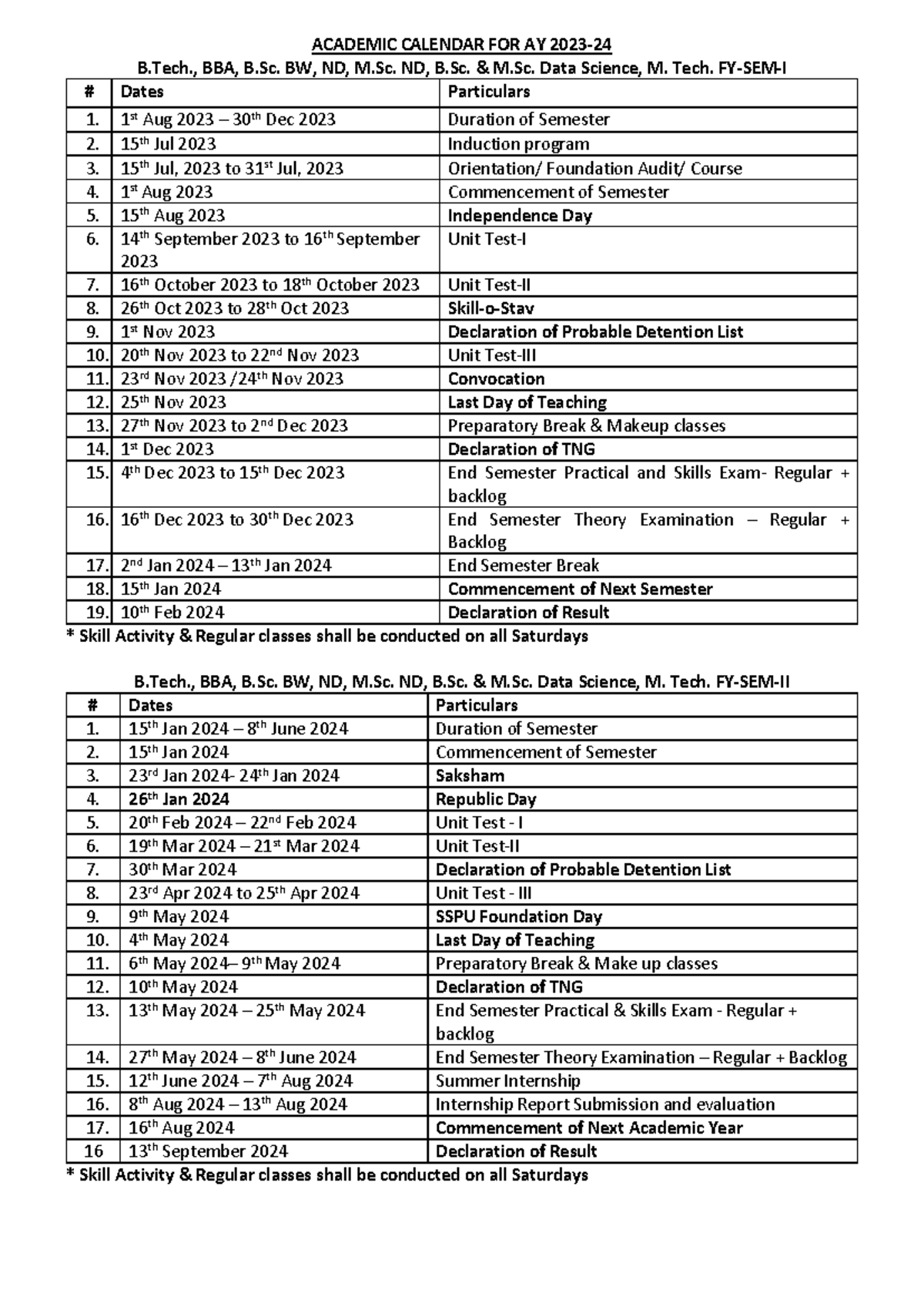 Academic Calendar for AY 2023 24 Final compressed - ACADEMIC CALENDAR ...