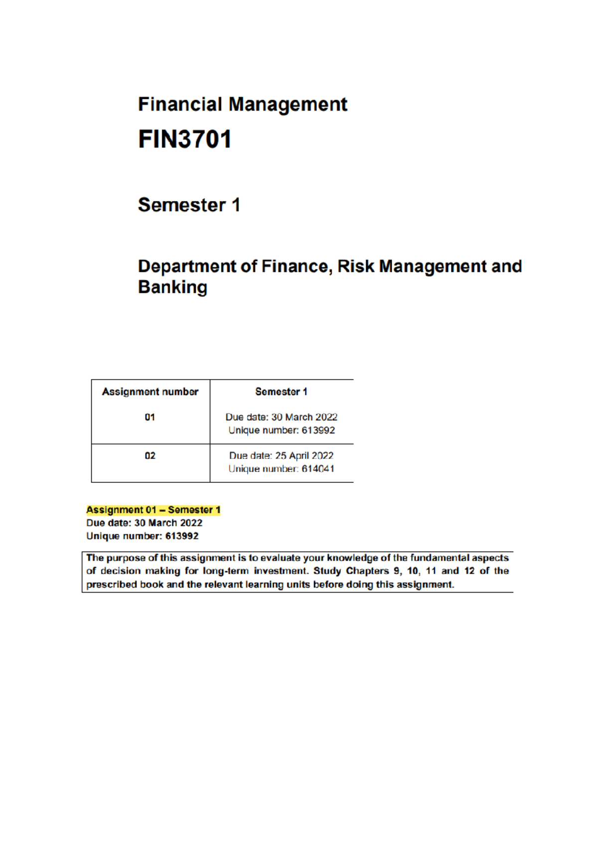 FIN3701 Assignment 01 S1 2022 Answers - PREVIEW OF QUESTION 1 1 Net ...
