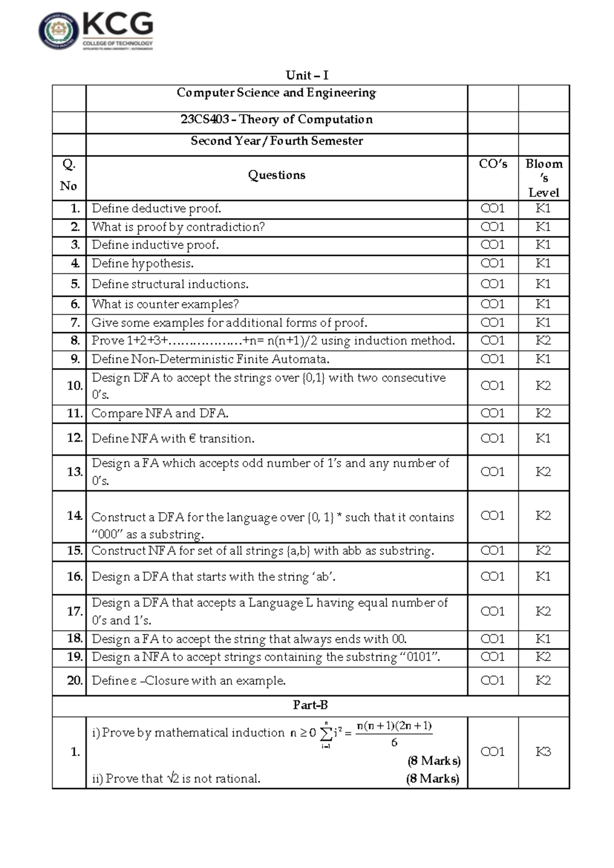 CS403 Theory of Computation: Exam Questions & Solutions Guide - Studocu