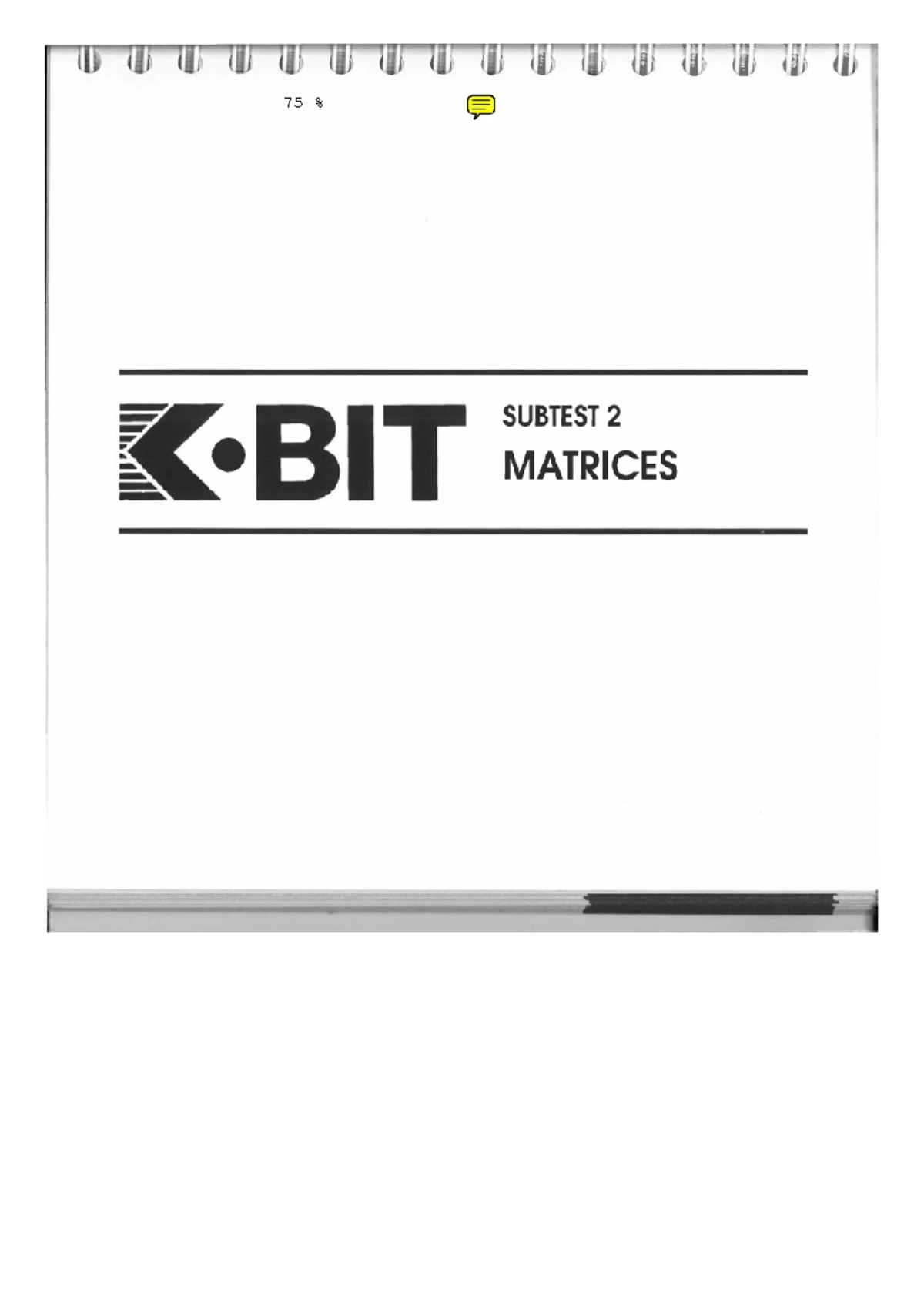 KBIT Test Breve 0: Protocolo de Evaluación de Inteligencia - Studocu