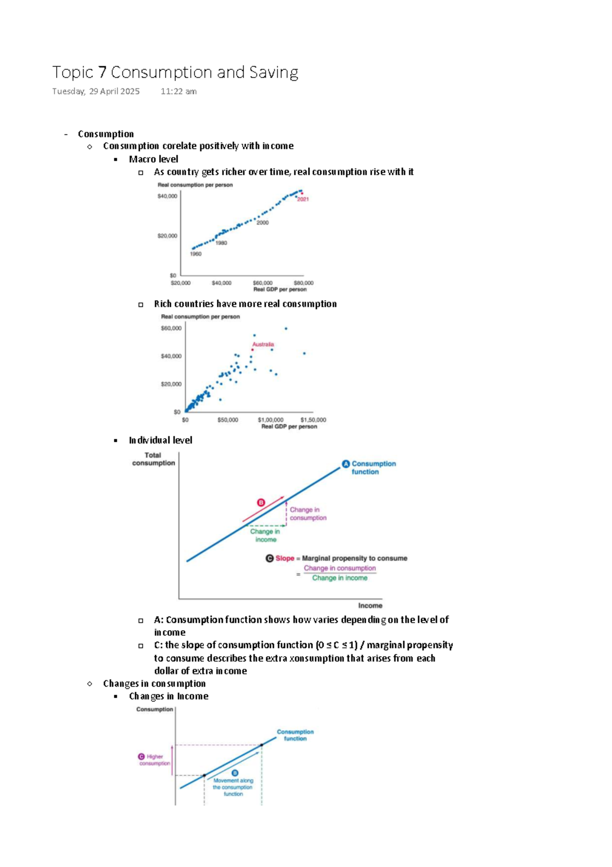 Topic 7 Consumption and Saving - Consumption Consumption corelate ...