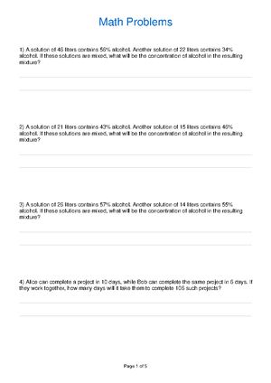 Math 101: Practice Math Problems and Solutions for Review - Studocu