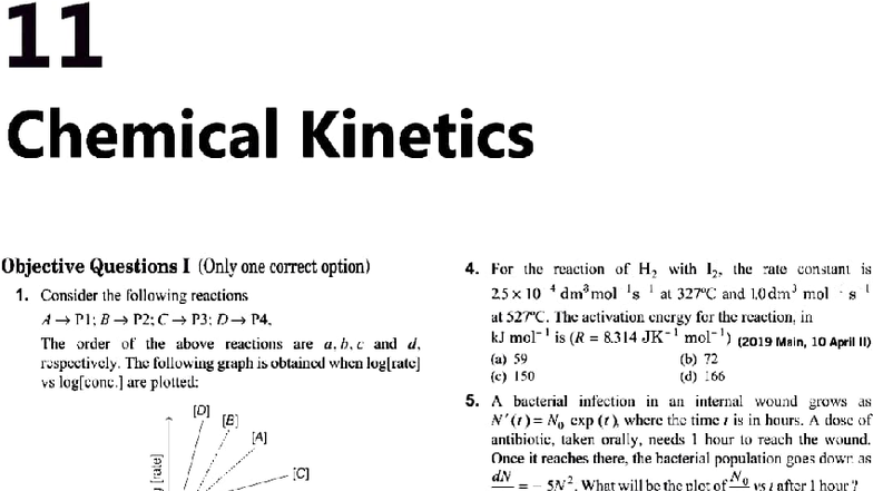 Chemical Kinetics JEE MAIN PYQ (Previous Year Questions) - Studocu