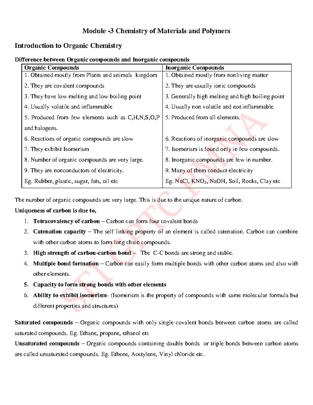 Sem 2 - Module 3 Chemistry of Materials & Polymers Study Notes - Studocu