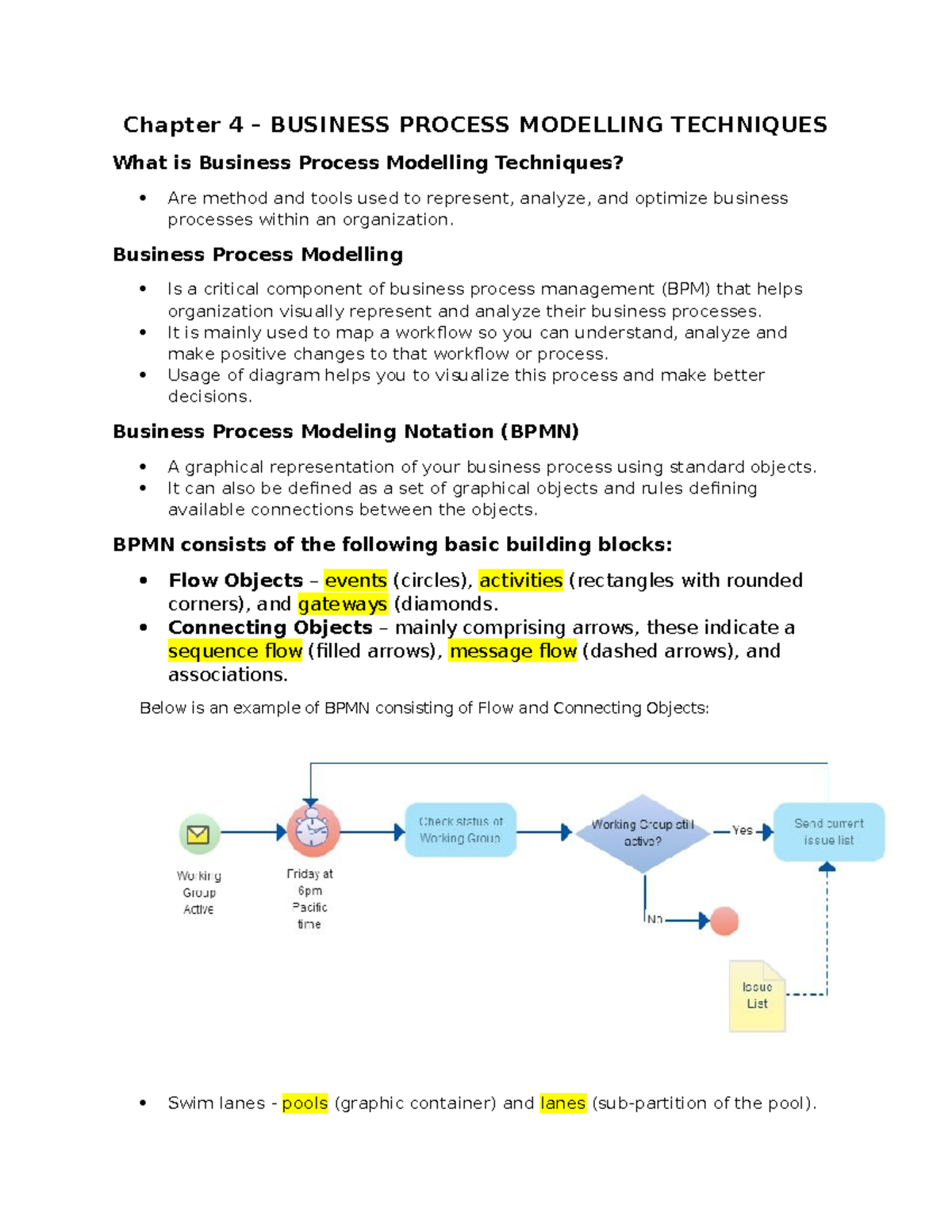 Chapter 4 - Business Process Modelling Techniques Overview - Studocu