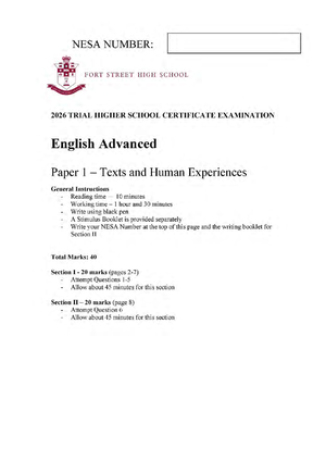 English Advanced - 11 - New South Wales Higher School Certificate ...