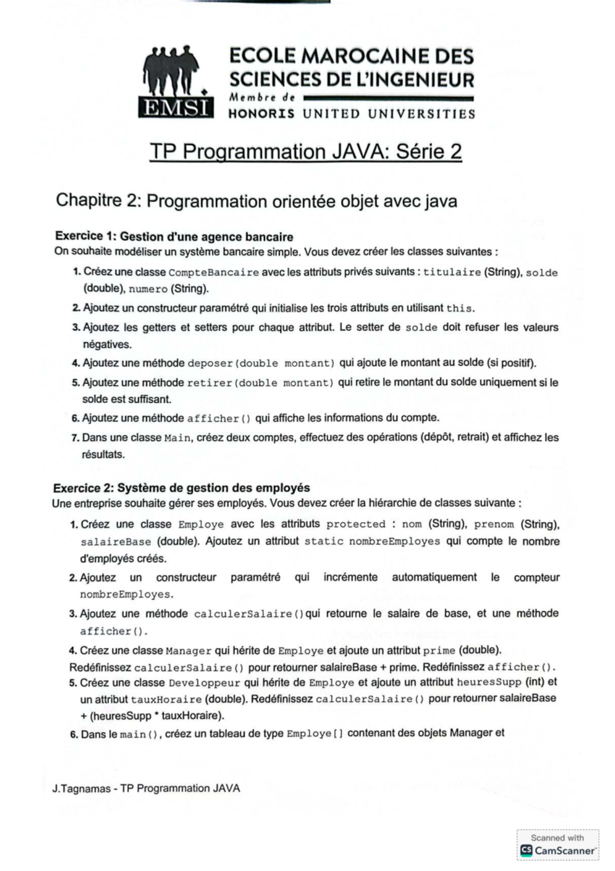 TP Programmation JAVA: Modélisation d'un Système Bancaire et Employés ...