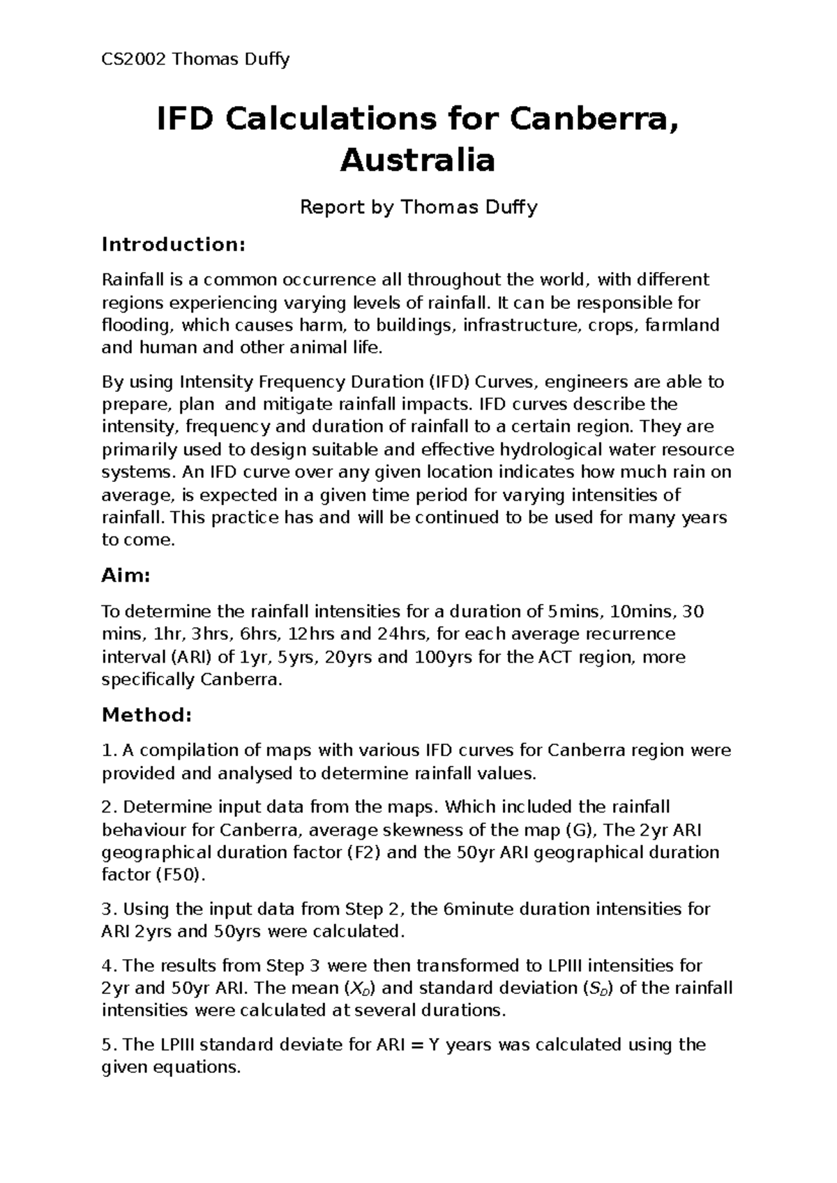 IFD Calculations Report for Practical 1 - Engineering Applications ...