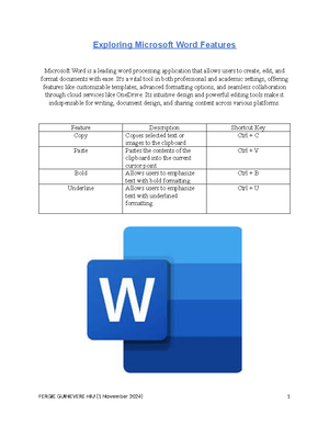 LAB 1 computer and information processing - EXPLORING MICROSOFT WORD ...