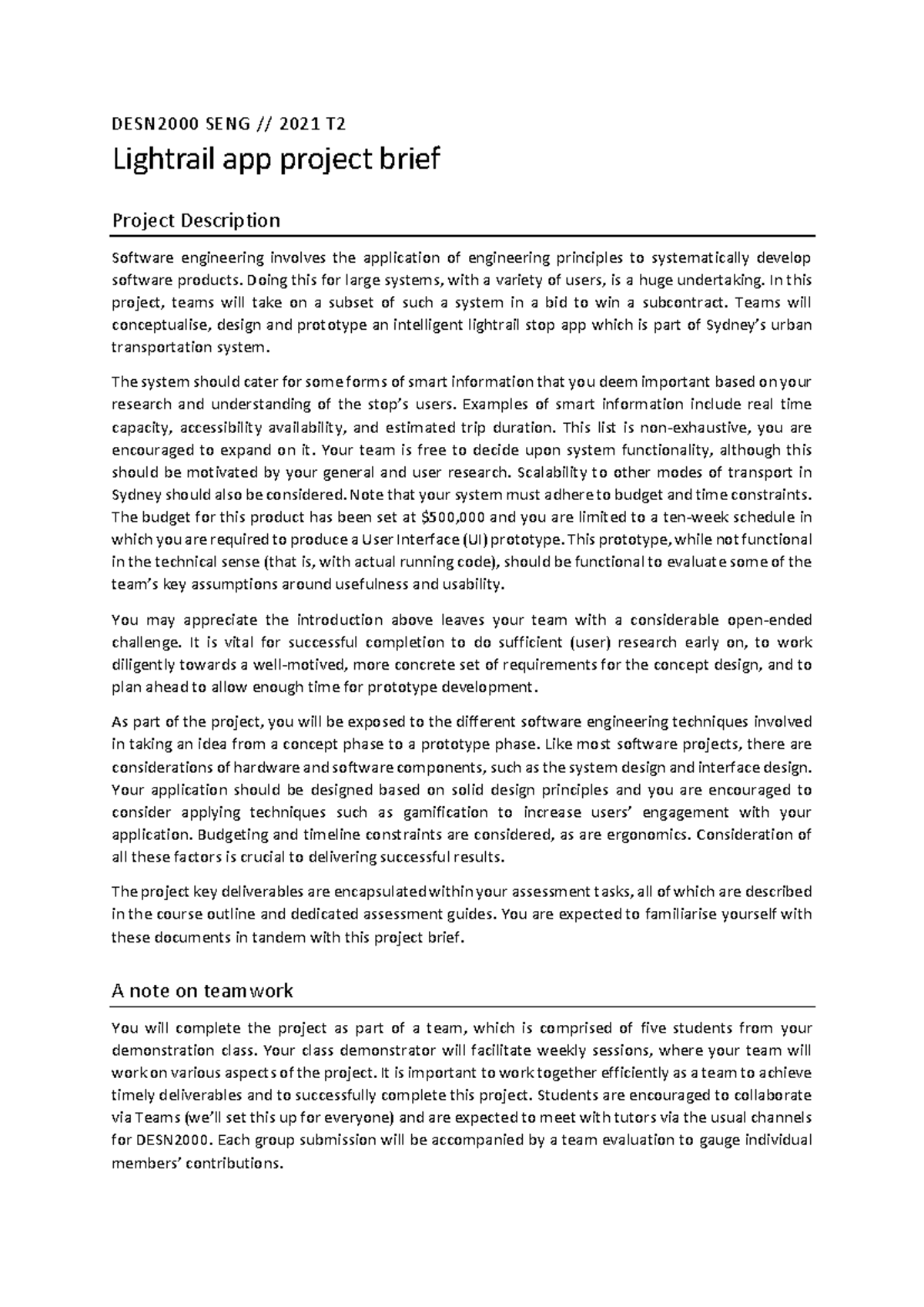 DESN2000-SENG2021 project Brief - DESN2000 SENG // 2021 T Lightrail app ...