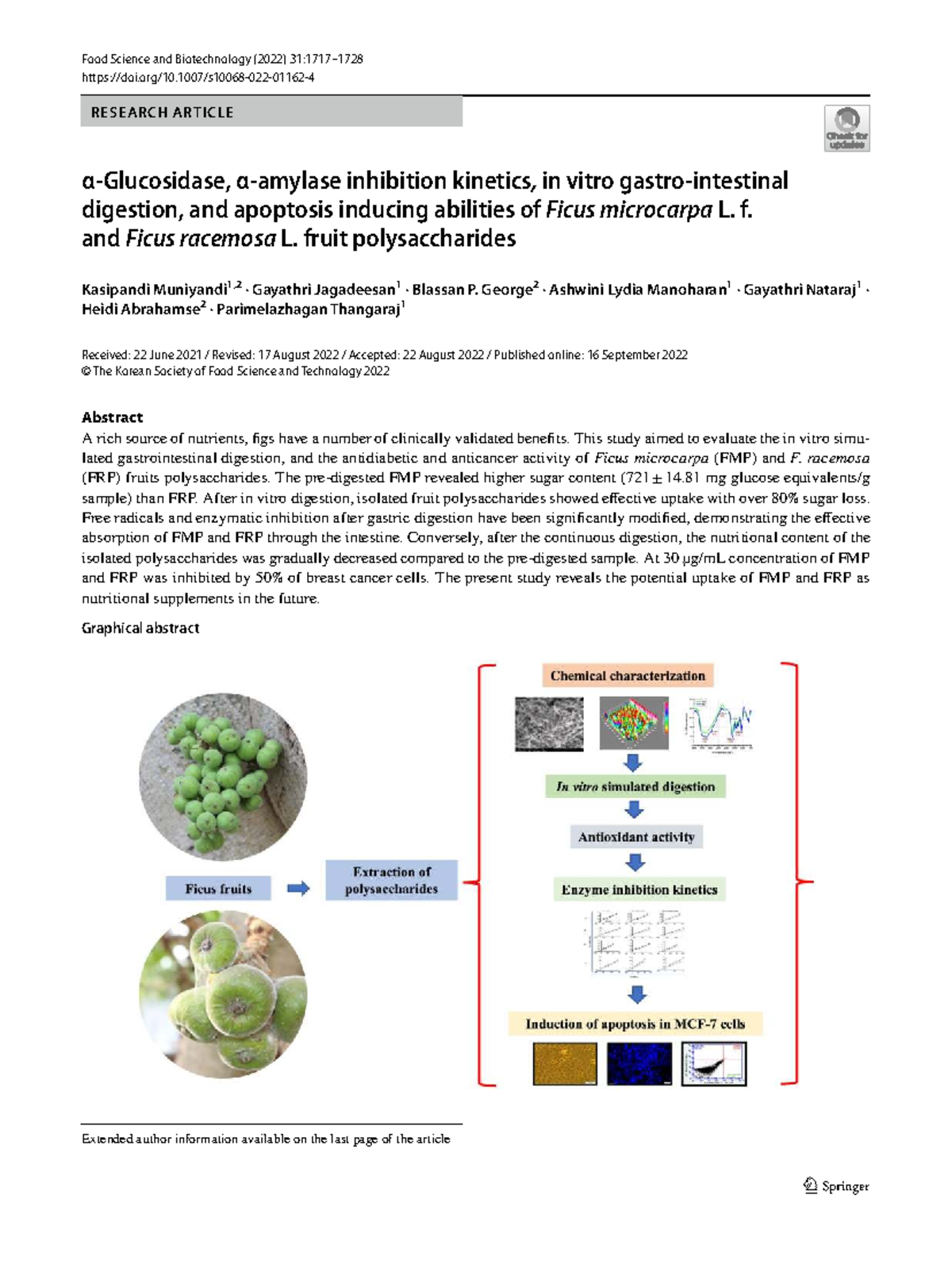 Inhibition Kinetics and Antioxidant Activity of Ficus Polysaccharides ...
