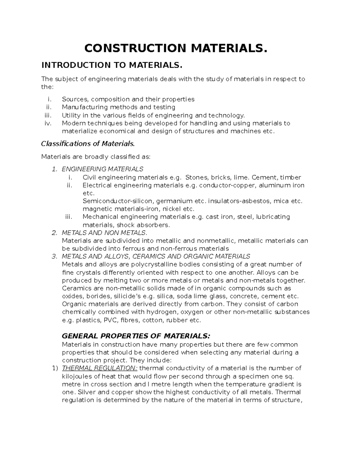 Diploma YEAR 1 Construction Materials: Comprehensive Study Notes - Studocu