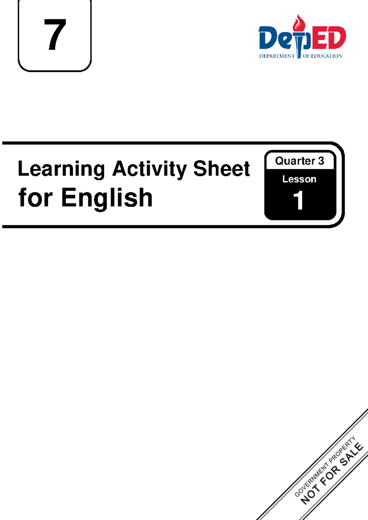 Q3 WS English 7 Lesson 1 Week 1 - Learning Activity Sheet for English 7 ...