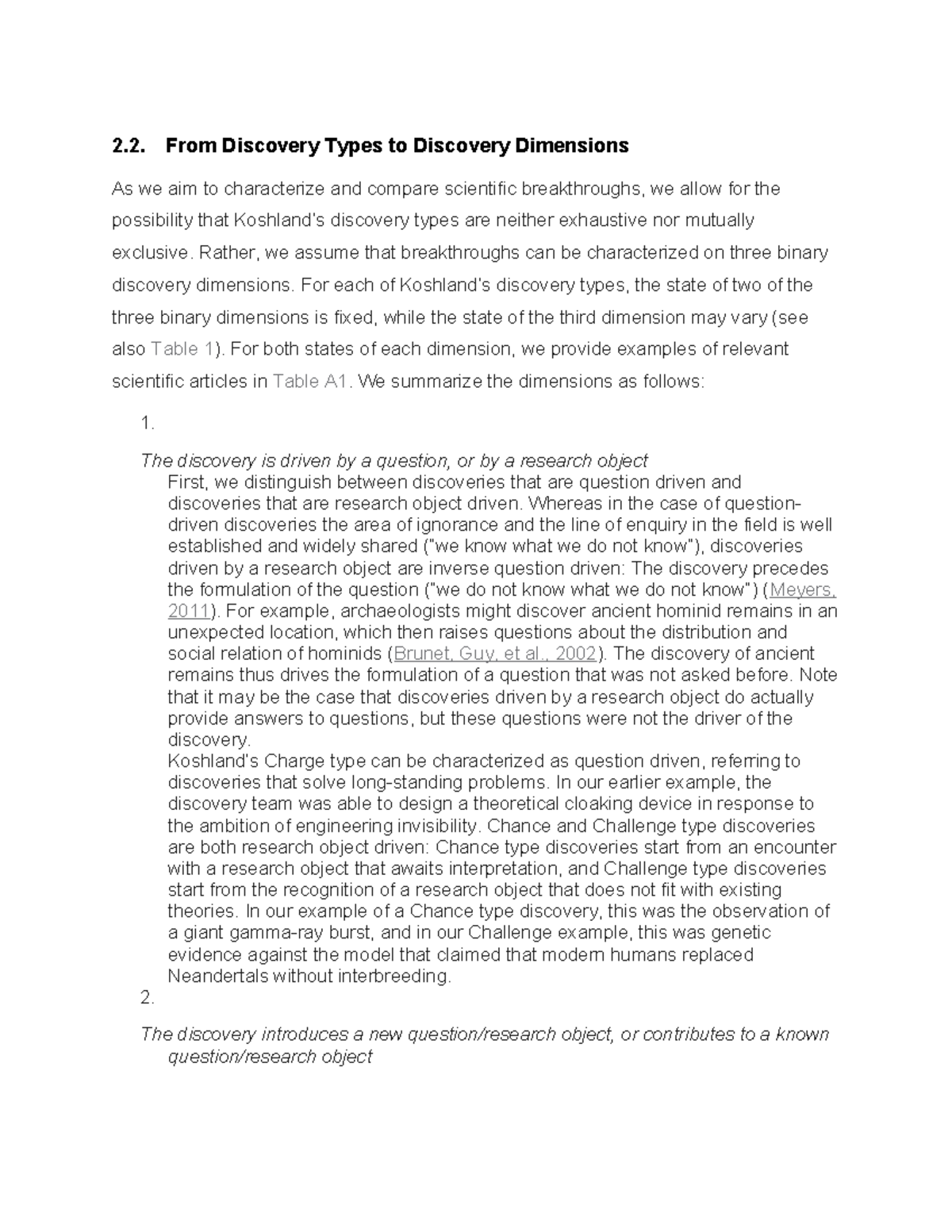 2.2. Discovery Types & Dimensions: Characterizing Breakthroughs - Studocu