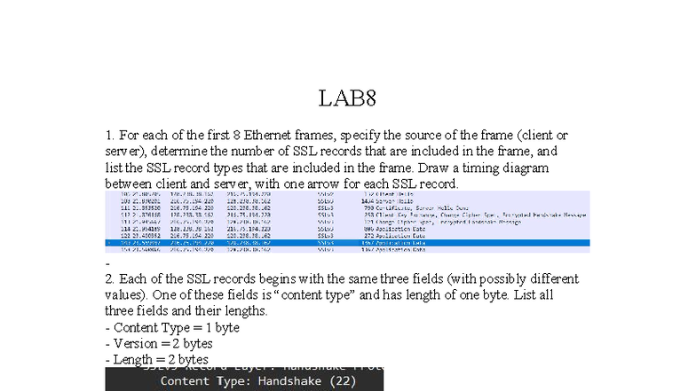 LAB 8: Analyzing Ethernet Frames and SSL Records in Wireshark - Studocu