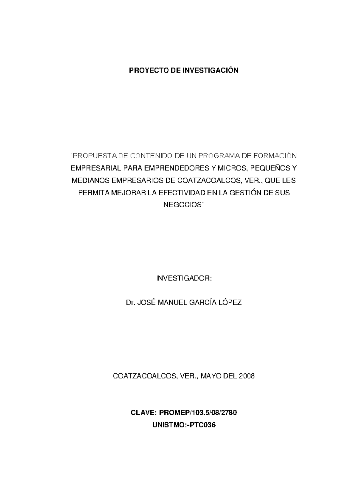 Propuesta de Programa de Formación Empresarial para Emprendedores ...