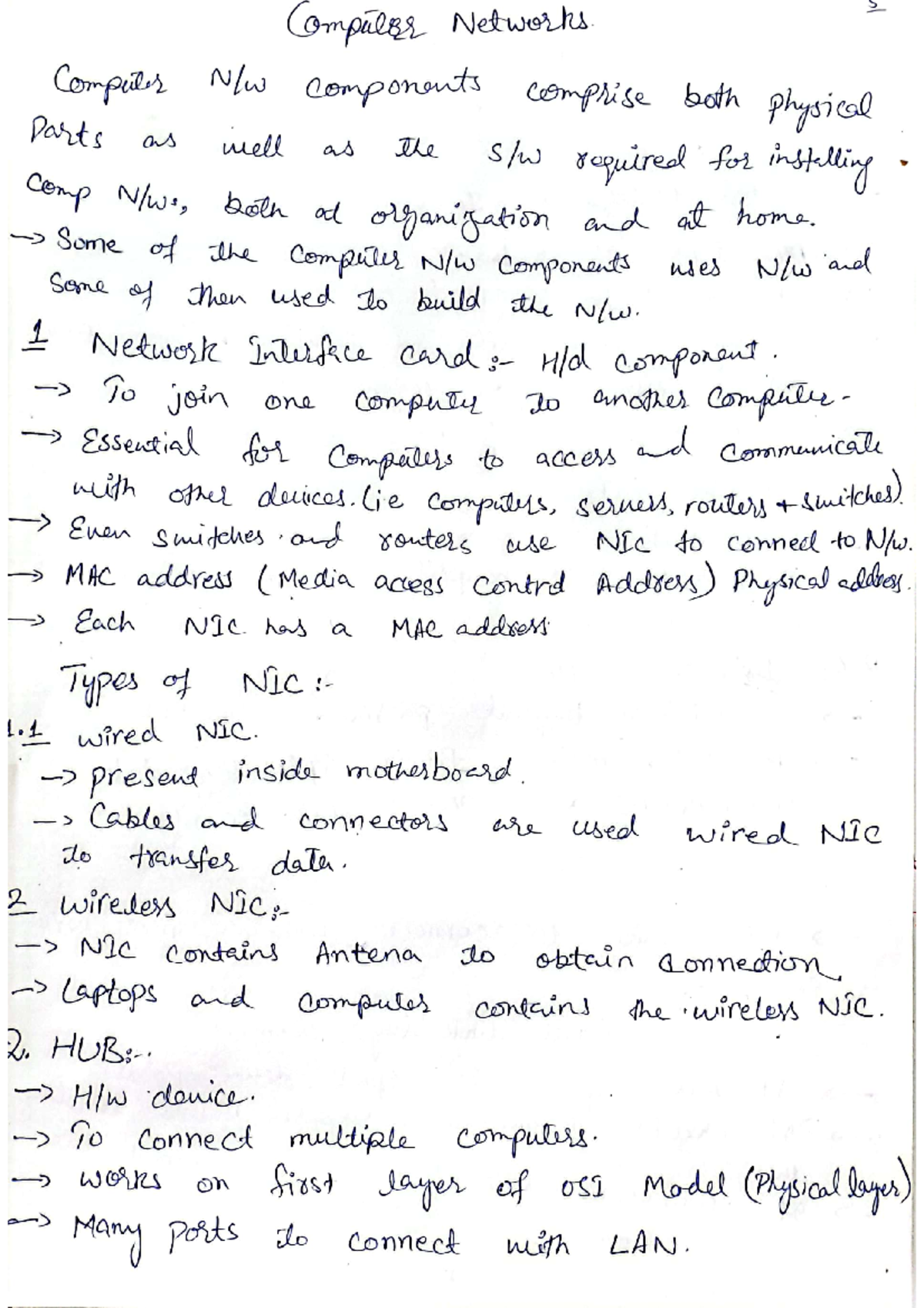 C.N notes - good - Computer Networks Computer components comprise both ...