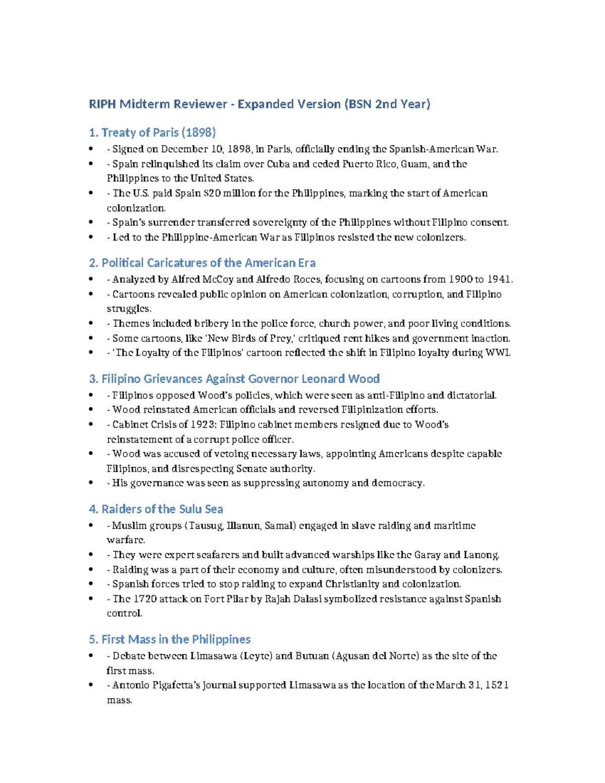 RIPH Midterm Reviewer Expanded - RIPH Midterm Reviewer - Expanded ...