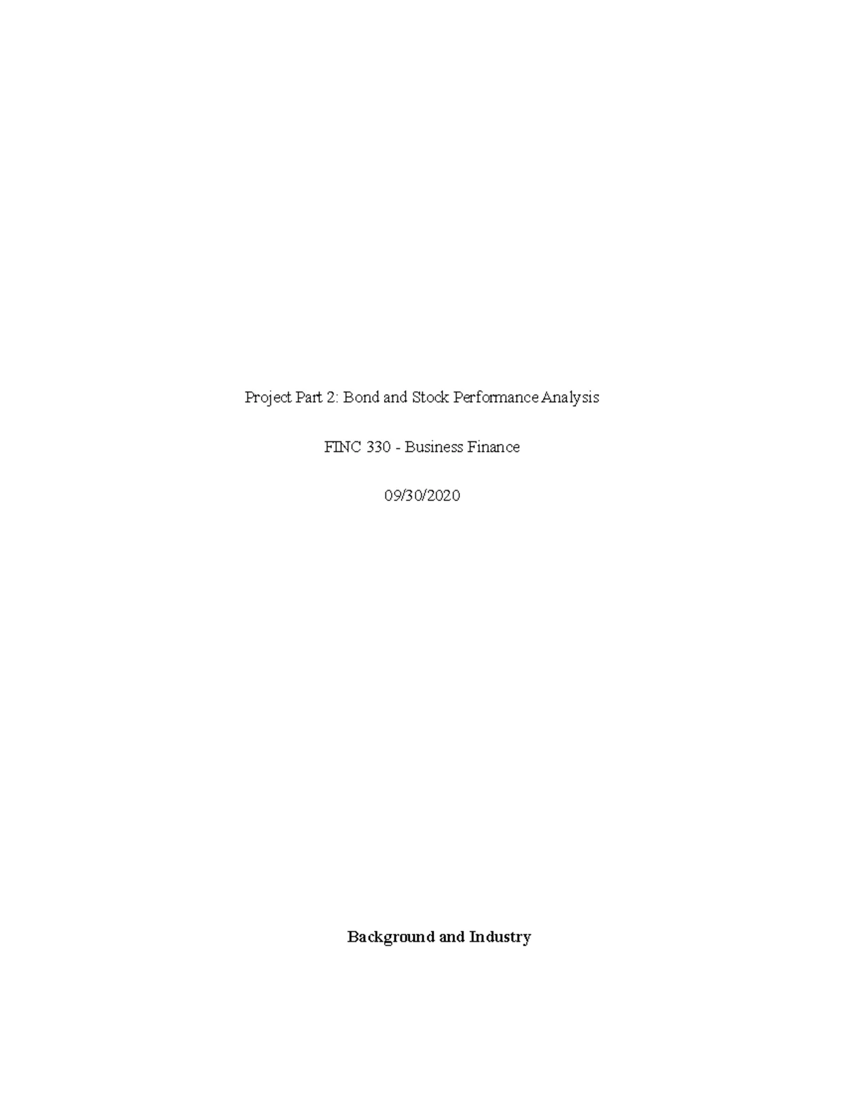 Market Ratios Analysis & Stock Valuation: FINC 330 Research Project ...