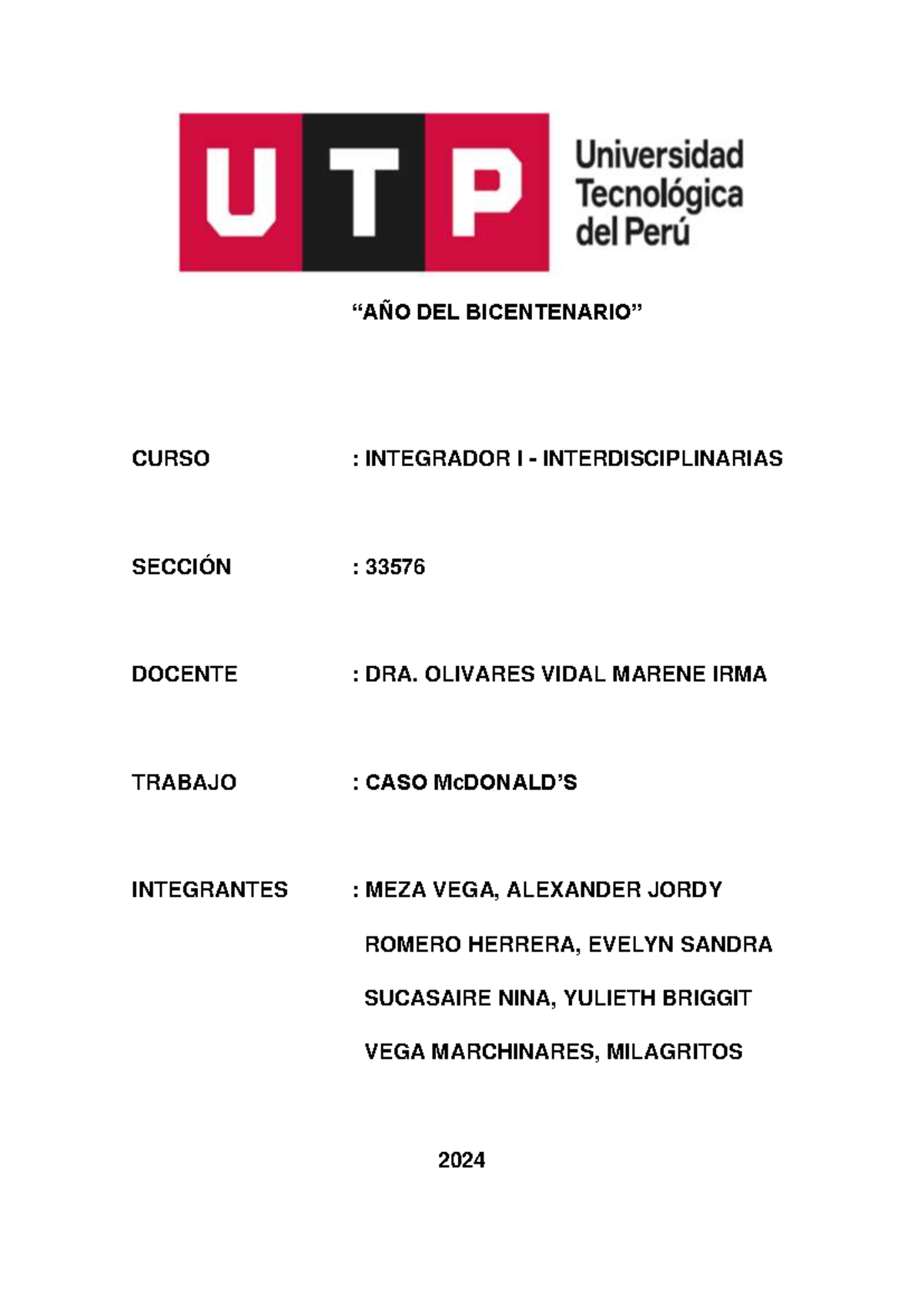 Análisis del Caso McDonald - Document Preview