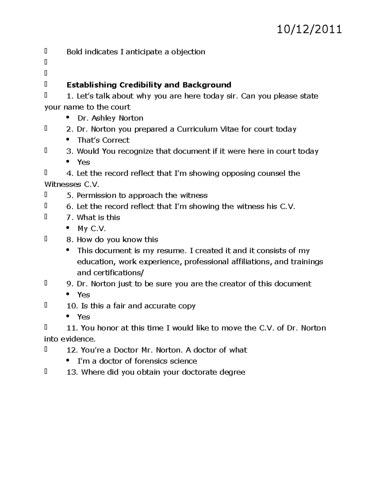Direct Examination Transcript of Danny Dawson - Forensics Insights ...