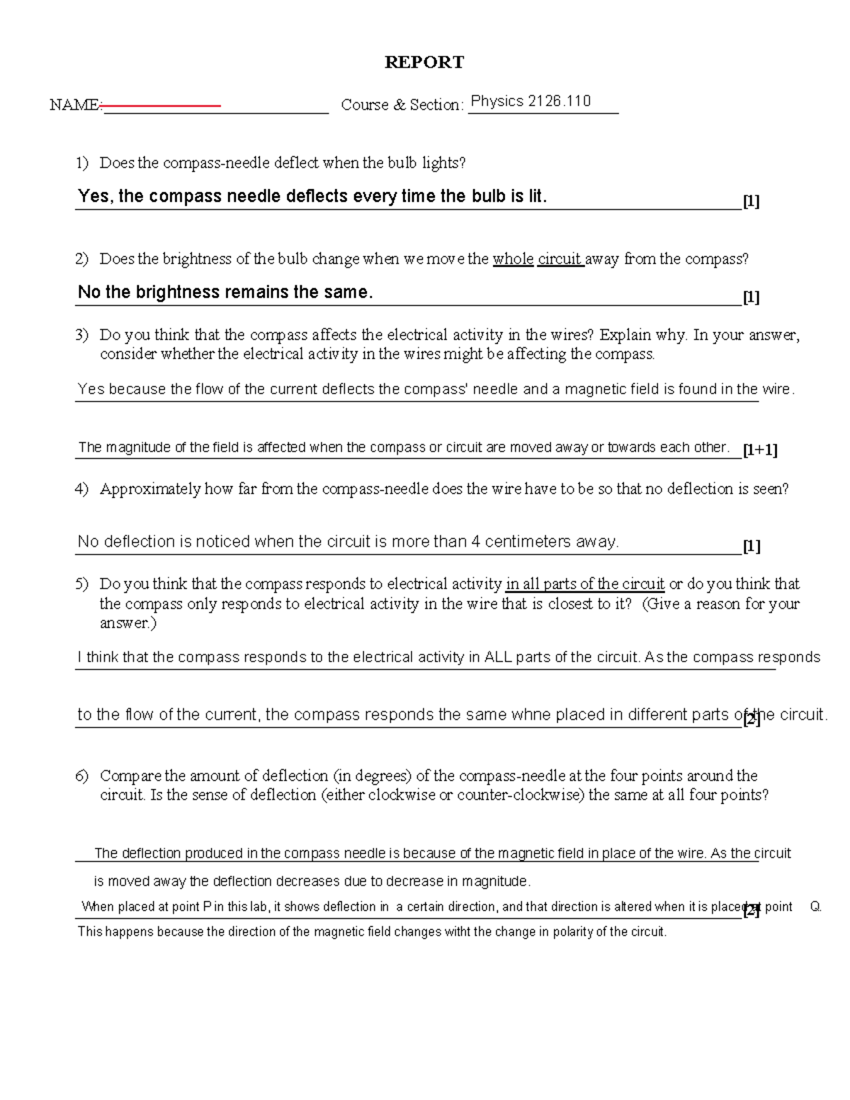 Electricity 1 - REPORT NAME:___________________________ Course ...