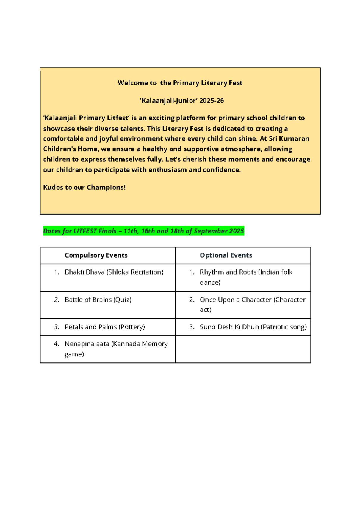 LITFEST 2025: Primary Literary Festival Events & Guidelines - Studocu