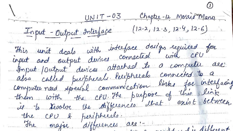 Unit 5 COA - Comprehensive Notes for Course Success - Studocu