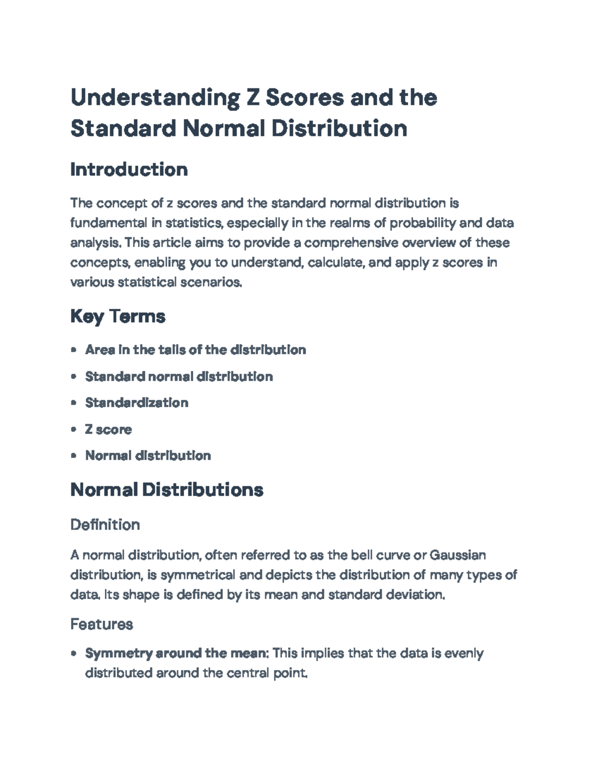 Understanding Z Scores and the Standard Normal Distribution (STAT 101 ...