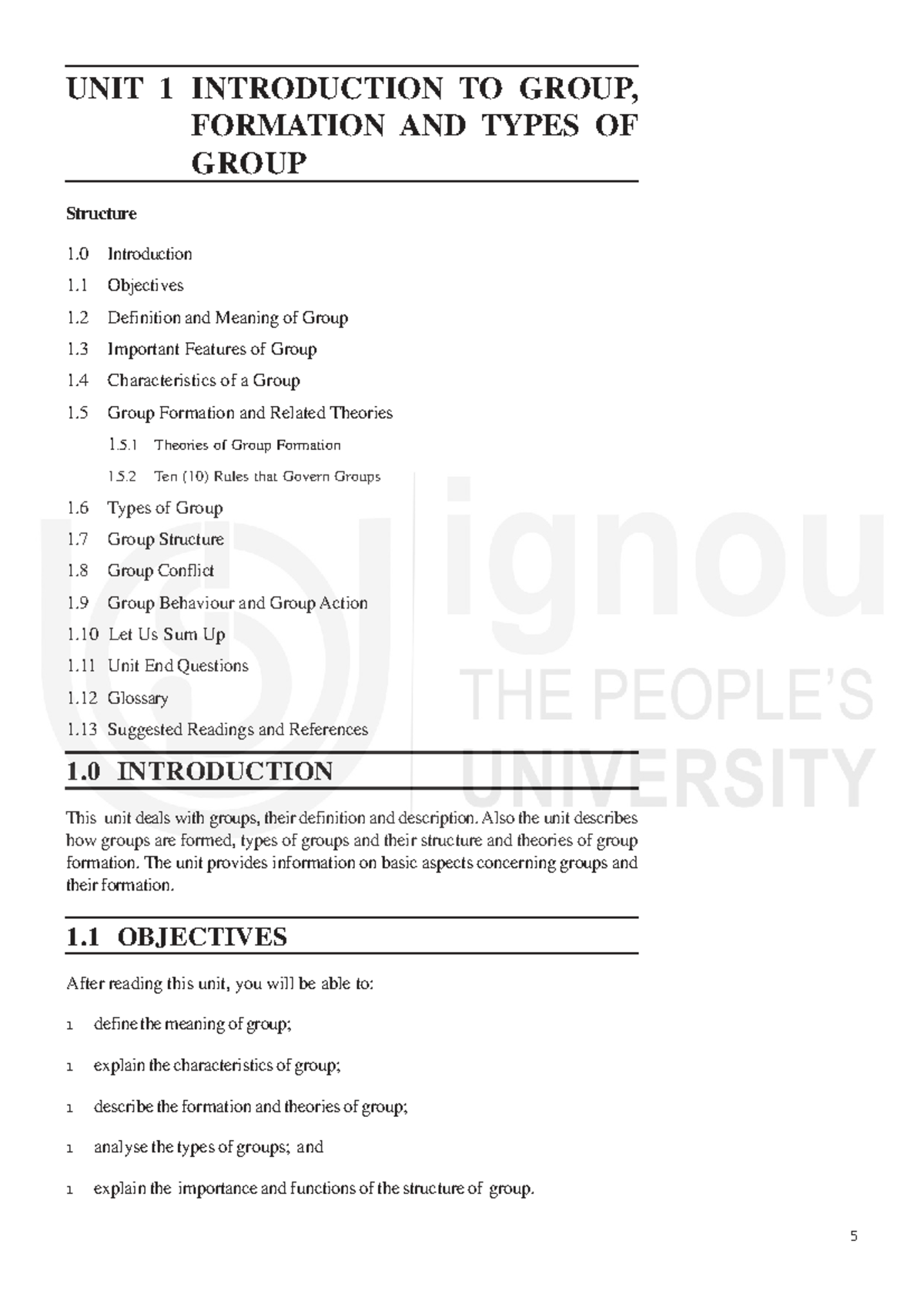 Unit 1: Introduction to group formation and types of group dynamics ...